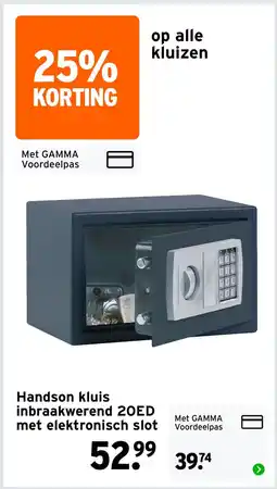 GAMMA Handson kluis inbraakwerend 20ED aanbieding