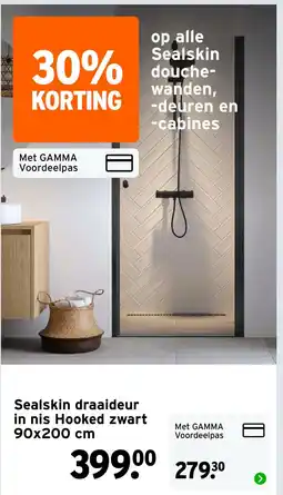 GAMMA Sealskin draaideur in nis Hooked zwart aanbieding
