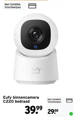 GAMMA Eufy binnencamera C220 bedraad aanbieding