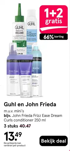 Etos Guhl en John Frieda aanbieding