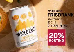 Ekoplaza Whole Earth FRISDRANK aanbieding