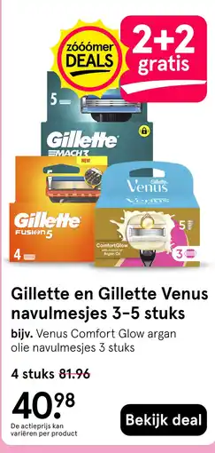Etos Gillette en Gillette Venus navulmesjes 3-5 stuks aanbieding