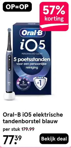 Etos Oral-B i05 elektrische tandenborstel blauw aanbieding