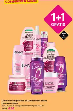 DA Garnier Loving Blends en L'Oréal Paris Elvive Haarverzorging aanbieding