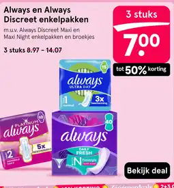 Etos Always en Always Discreet enkelpakken aanbieding