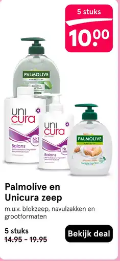 Etos Palmolive en Unicura zeep aanbieding