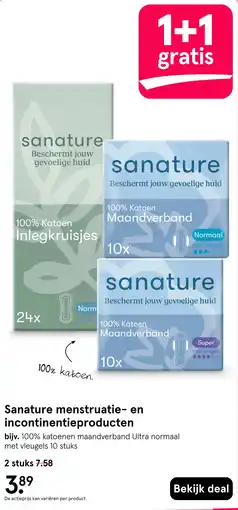 Etos Sanature menstruatie- en incontinentieproducten aanbieding