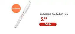 Bruna Moyu ball pen red 0,7 mm aanbieding