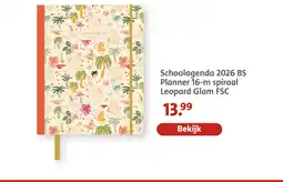Bruna Schoolagenda 2026 B5 Planner 16-m spiraal Leopard Glam FSC aanbieding