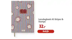Bruna Leesdagboek A5 Stripes & Stamps aanbieding