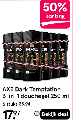 Etos AXE Dark Temptation 3-in-1 douchegel 250 ml aanbieding