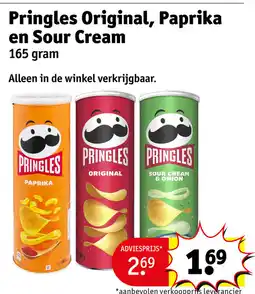 Kruidvat Pringles original, paprika en sour cream aanbieding