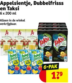 Kruidvat Appelsientje dubbelfrisss en taksi aanbieding