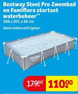 Kruidvat Bestway steel pro zwembad en famiflora startset waterbeheer aanbieding