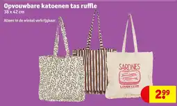 Kruidvat Opvouwbare katoenen tas ruffle aanbieding