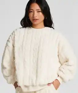 Hunkemoller Hunkemöller Fleece top met kabelontwerp Wit aanbieding