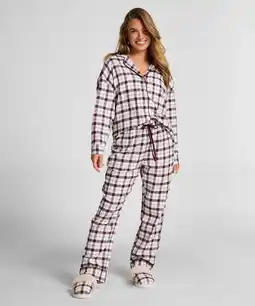 Hunkemoller Hunkemöller Pyjamabroek Flannel Wit aanbieding