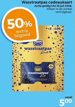 Trekpleister Wasstraatpas cadeaukaart aanbieding