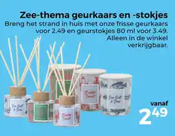 Trekpleister Zee thema geurkaars en stokjes aanbieding