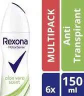 Bol.com Rexona Women Aloë Vera Anti-transpirant Deodorant Spray - 6 x 200 ml - Voordeelverpakking aanbieding