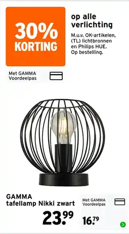 GAMMA GAMMA tafellamp Nikki zwart aanbieding