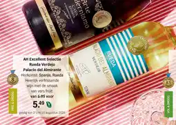 Albert Heijn AH Excellent Selectie Rueda Verdejo Palacio del Almirante aanbieding