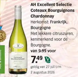 Albert Heijn AH Excellent Selectie Coteaux Bourguignons Chardonnay aanbieding