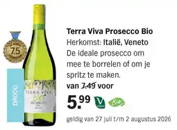 Albert Heijn Terra Viva Prosecco Bio aanbieding