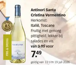 Albert Heijn Antinori Santa Cristina Vermentino aanbieding