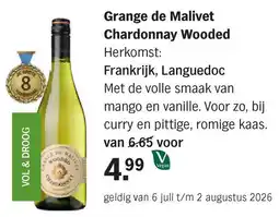 Albert Heijn Grange de Malivet Chardonnay Wooded aanbieding