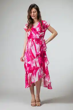 Wehkamp LabeL DOT wikkel-/overslagjurk roze aanbieding