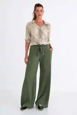 Wehkamp Maicazz & Zizo highwaist casual broek donkergroen aanbieding