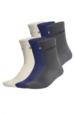 Wehkamp adidas Performance sportsokken - grijs/lichtgrijs/blauw (set van 6) aanbieding