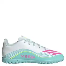 Wehkamp adidas Performance F50 Messi Club TF junior voetbalschoenen wit/roze/lichtgroen aanbieding