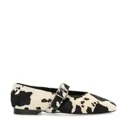 Wehkamp Sacha leren ballerina's met koeienprint bruin/ecru aanbieding