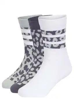 Wehkamp adidas Performance sportsokken sportsokken Leo wit/lichtgroen/zwart/panterprint aanbieding