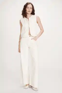 Wehkamp Grace & Mila highwaist wide leg jeans crème aanbieding