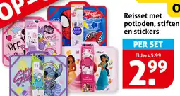 Hoogvliet Reisset met potloden, stiften en stickers aanbieding