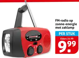 Hoogvliet FM-radio op zonne-energie met zaklamp aanbieding