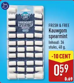 ALDI Fresh & Free Kauwgom spearmint aanbieding