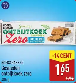 ALDI Koek&bakker Gesneden ontbijtkoek zero aanbieding
