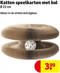 Kruidvat Katten speelkarton met bal aanbieding