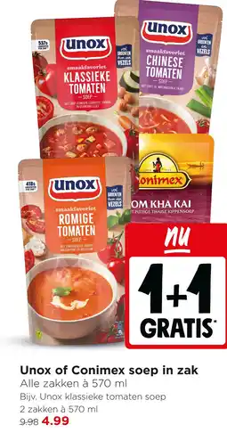 Jumbo Unox of Conimex soep in zak aanbieding