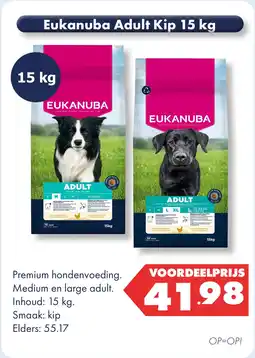 Huisdier Voordeelshop Eukanuba Adult Kip 15 kg aanbieding