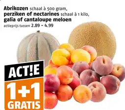 Poiesz Abrikozen, perziken of nectarines of cantaloupe meloen aanbieding