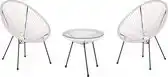 Bol.com BELIANI ACAPULCO II - Bistroset voor 2 - Wit - PE rotan aanbieding