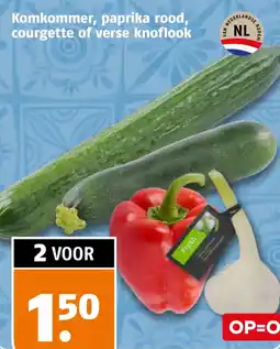 Poiesz Komkommer, paprika rood, courgette of verse knoflook aanbieding
