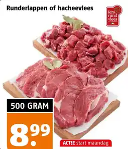Poiesz Runderlappen of hacheevlees aanbieding