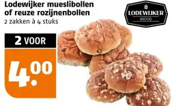 Poiesz Lodewijker mueslibollen of reuze rozijnenbollen aanbieding