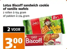 Poiesz Lotus Biscoff sandwich cookie of vanille wafels aanbieding